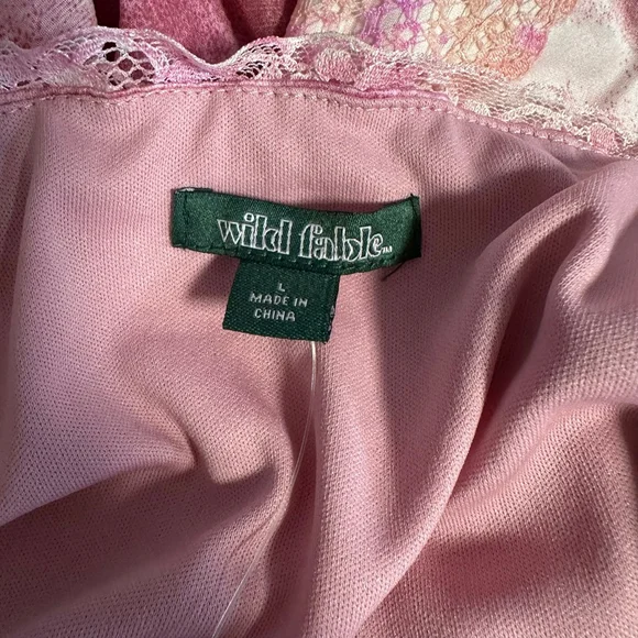 Wild Fable Women’s Y2K Style Tie-Dye Slip Dress Pink Cream NWT NEW Large Lace - Picture 9 of 12